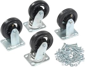 Global Industrial Mold-On Rubber Caster Kit 2 Swivel, 2 Rigid, 5" x 1-1/2"