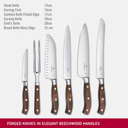 Grand Maitre Kitchen 6 Piece Set Wood Cutlery Block by Victorinox – 9.1 x 5.2 x 15.6 in, Wood, Beech, Model 7.7240.6
