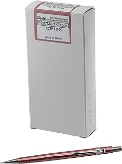 Pentel Sharp Mechanical Pencil (0.7mm) Metallic Rose Pink Barrel, Box of 12 (P207MP1)