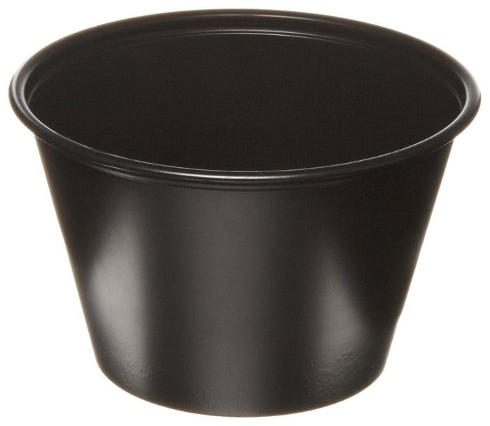 Dart P400BLK 4 oz Black PS Portion Container (Case of 2500)