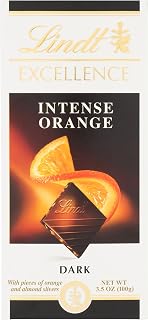 Lindt Excellence Intense Orange Dark Chocolate Bar, 3.5 Ounces (Pack Of 12)