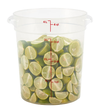 4 Quart (QT) Food Storage Container (No Lid) - Restaurant Food Grade Bucket - for Dough Proofing and Brining (Translucent) by Cambro – Small, 4.0 quarts, Model RFS4PPRP1190