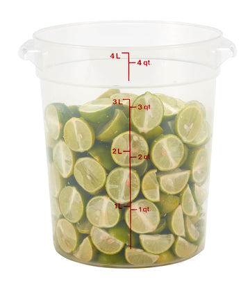 4 Quart (QT) Food Storage Container (No Lid) - Restaurant Food Grade Bucket - for Dough Proofing and Brining (Translucent) by Cambro – Small, 4.0 quarts, Model RFS4PPRP1190