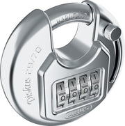 Diskus Combo Padlock - Combination Lock with 4-Digit Combination by ABUS – Single, Edelstahl, Silver, Model 29/70