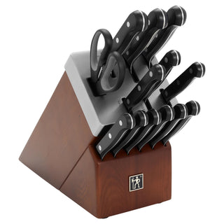 Solution Razor-Sharp 14-pc Self Sharpening Knife Block Set by HENCKELS – 14-pc, Stainless Steel, Brown, Pack of 14, Model 1025358