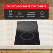 Summit 12" Induction Cooktop by Summit Appliance – 2-Burner, Glass, Black, Model SINC2B115