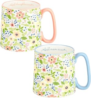 10 Strawberry Street Bella Mother’s Day Coffee Mug Set for Mom, 2-Piece Ceramic Gift Set (Best Duo)