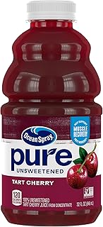 Ocean Spray Pure Unsweetened Tart Cherry, 100% Tart Cherry Juice, 32 Fl Oz Bottle