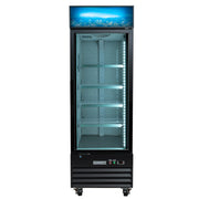 27 1/8" One Section Display Freezer by MOTAK – 30.31x30.71x87.01, In Description, Black, Model MGD-1DF-27-X