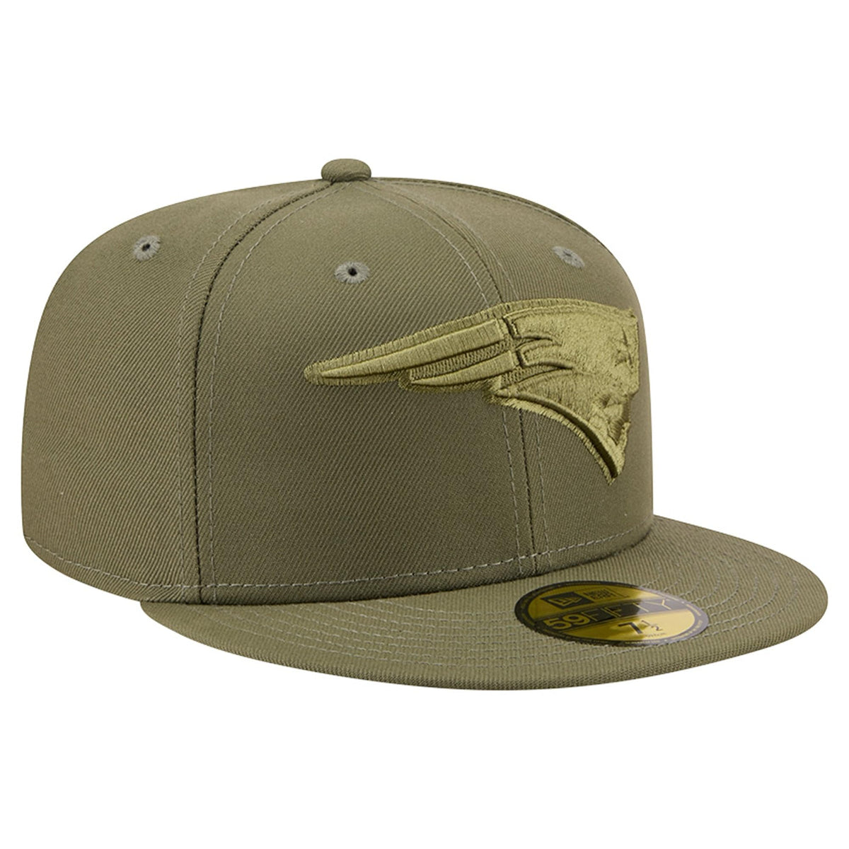 Men's Olive New England Patriots Color Pack 59FIFTY Fitted Hat by New Era – 7 3/8, Polyester, New England Patriots, Olive, Model Nfl F26 Color Pack 59fifty