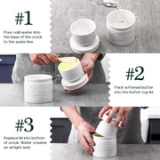 DOWAN Porcelain Butter Keeper, Water Seal Design, Soft White