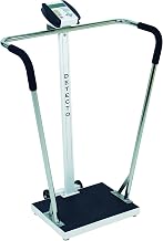 Portable High Capacity Digital Scale with Wrap Around Tubular Handrails Capacity: 600 lb x 0.2 lb Platform 18"x14"x1.75"