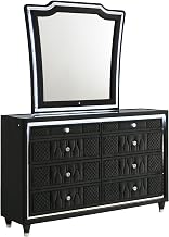 Coaster Home Furnishings Lorient 8-Drawer LED Dresser with Mirror Black 223163M