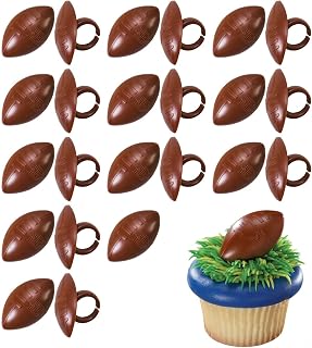 DecoPac NFL Football Rings, 24 Cupcake Decorations, Officially Licensed, Football Rings, Food Safe Cake Toppers – 24 Pack