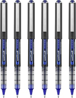 Uni-Ball uniball Vision Rollerball Pen, Broad Point (1.0mm), Blue Ink, 6 Count