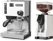 Rancilio Silvia +PID Espresso Machine | Eureka Silenzio 55 Espresso Grinder Bundle (White)
