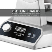 Single Waffle Cone Maker with Rotary Feature by Waring – Stainless Steel, Silver, Pack of 3, Model WWCM180