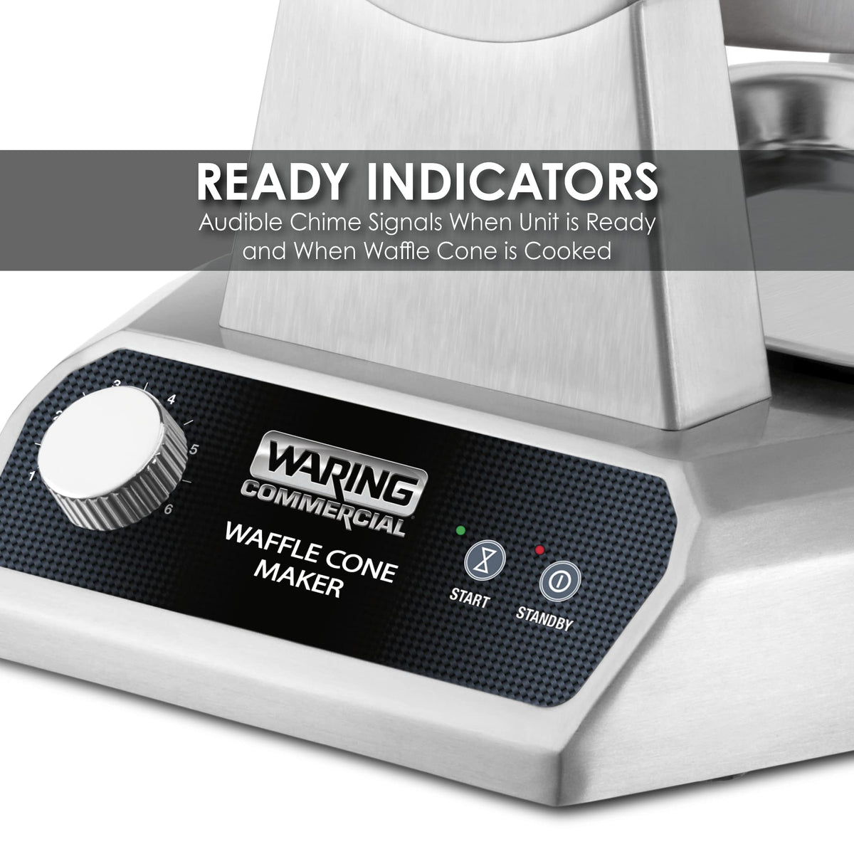Waring Single Waffle Cone Maker / Silver / 1 Commercial Waffle Makers