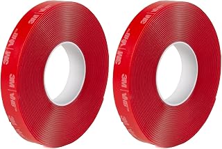 3M 4910 VHB Mounting Tape, Acrylic Foam, Permanent Bonding, Heavy Duty, Clear, 0.5 in x 5 yd, 1 Roll (Pack of 2)