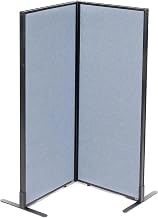 Global Industrial 24-1/4"W x 60" H Freestanding 2-Panel Corner Room Divider, Blue