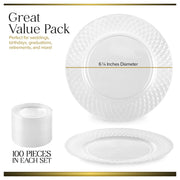 Stock Your Home 100 / Clear / 6 Inch Plates