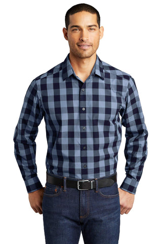 Everyday Plaid Shirt. M True Navy by Port Authority – Polyester, Navy, Model W670