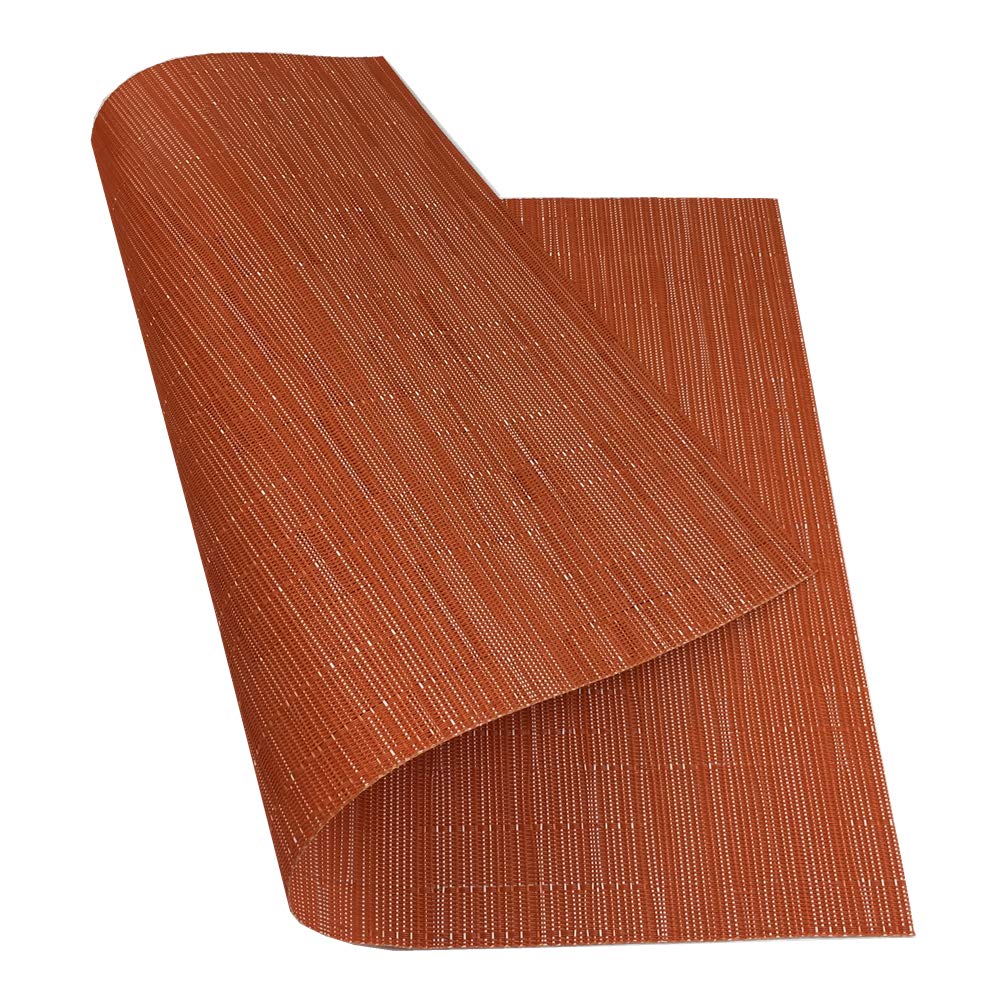 Wazaigur Placemat Set, 17.7 x 11.8 Inches, Orange