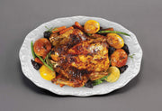 HSHQING Ceramic Turkey Platter Set, 17 Inch with Baster Injector, White Red