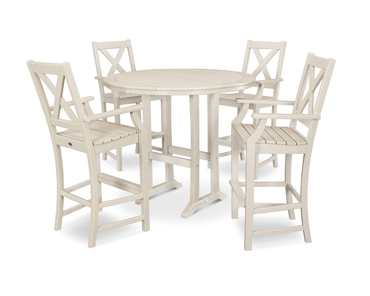 ® Braxton Bar Set by Polywood – High Density Polyethylene, Sand, Model PWS513-1-SA