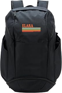 ELARA Retro Personalized First Name Vintage Stripes Sport Backpack