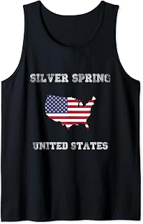 Retro Silver Spring USA Distressed USA Flag Tank Top