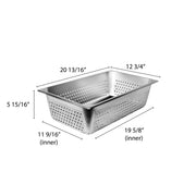 full size 6" deep perforated 24 gauge steam pans by Thunder Group – 20.87x12.80x5.91, Stainless Steel, Silver, Model STPA3006PF