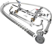 Easy Install Pre-Rinse Spring Action Wall Mount Base 8-Inch Centers Add-On Faucet with 14-Inch Nozzle by T&S Brass – 27.75"L x 12"W x 38.38"H, Brass, Model B-0133-01