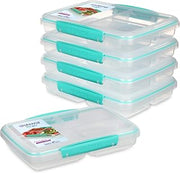 Sistema to Go 820mL Multi-Split Meal & Food Prep Containers, 5-Pack, Freezer, Microwave, & Dishwasher-Safe, BPA-Free