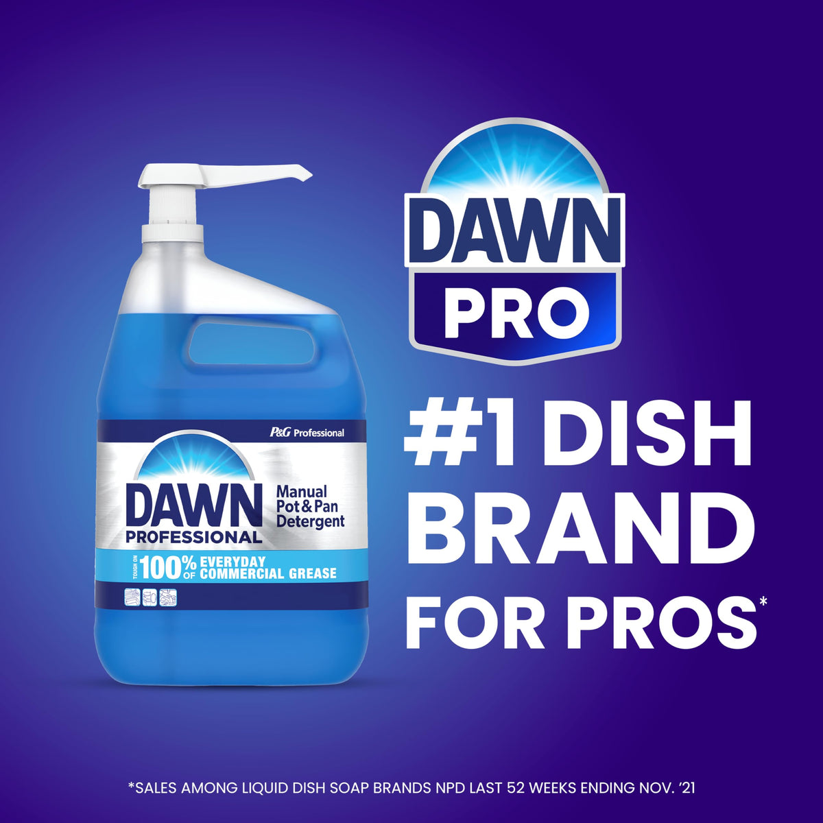 Dawn PRO Manual Pot & Pan Detergent by P&G PROFESSIONAL – 37.87 Fl Oz (Pack of 8), Blue, Pack of 8, Model 45112CT