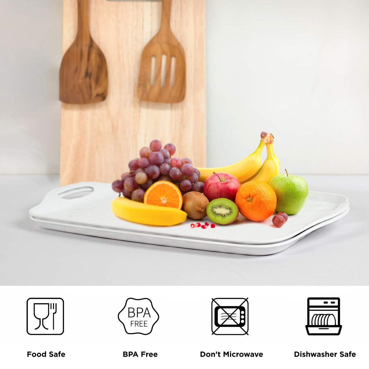 TP Melamine Serving Platters, 19 x 12 Inch Rectangular, Set of 2, Pure White