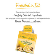 Bigelow Tea Lemon Ginger plus Probiotics / 18 Count (Pack of 6) / 6 Herbal