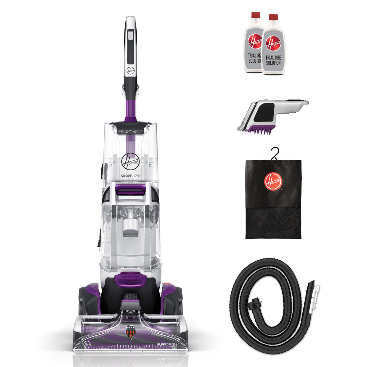 SmartWash Pet Automatic Carpet Cleaner Machine with Spot Chaser Wand by Hoover – FH53000PC, 0.5 gallons, Purple, Model FH53000PC