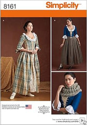 Simplicity 8161 Women's 18th Century Dress Costume Sewing Pattern, Sizes 6-14