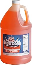 Carnival King Snow Cone Flavoring Syrup for Slushy, Shaved Ice, 1 Gallon 128 Fl Oz (Egg Custard)