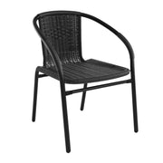 Flash Furniture Black / Set of 1 / Contemporary Patio Dining Chairs
