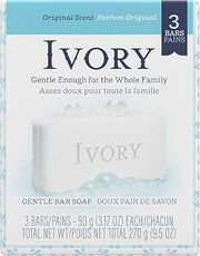 Ivory Simply Ivory Bath Bar for Unisex, 3 Count