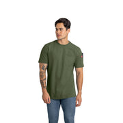 Men's Short Sleeve Heavyweight Slim Fit Cotton T-Shirt by Red Kap – Cotton, Heather Dark Forest, Model S5K6HD SS S