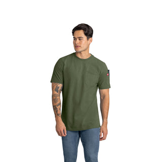 Men's Short Sleeve Heavyweight Slim Fit Cotton T-Shirt by Red Kap – Cotton, Heather Dark Forest, Model S5K6HD SS S