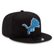 Men's Black Detroit Lions Basic 9FIFTY Adjustable Snapback Hat by New Era – Cotton, Detroit Lions, Black, Model NE11873006