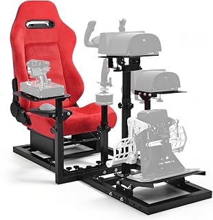 Anman Flight Racing Simulator Cockpit with Suede Seat Fit for Logitech G29 G920 G923,for Thrustmaster T248 T300,for Fanatec CSL DD, Not Exclude the steering wheel,handbrake,pedal