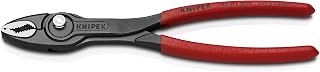 KNIPEX TwinGrip Adjustable Front Grip Pliers Black Heavy Duty Non-Slip Plastic Coated 200mm 82 01 200 SB
