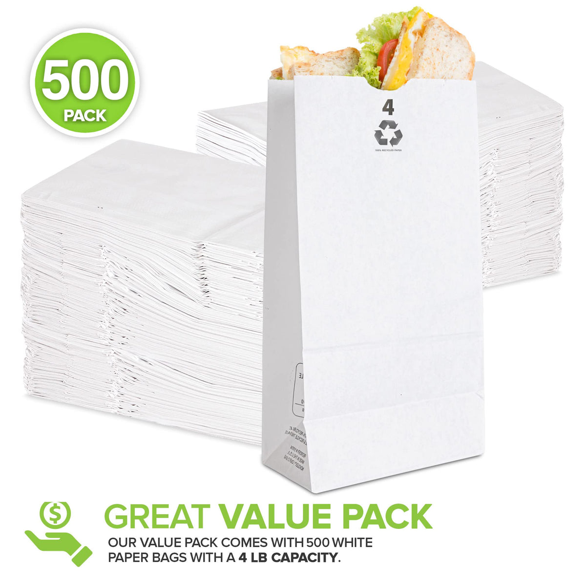Stock Your Home 4 lb / 500 Count / White / 4.0 pounds Bags