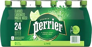 Perrier Lime Flavored Sparkling Water, 16.9 FL OZ Plastic Water Bottles (24 Count)