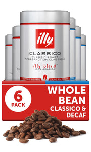 illy Classico/Decaf / 8.8 Ounce (Pack of 6) / Whole Bean Coffee